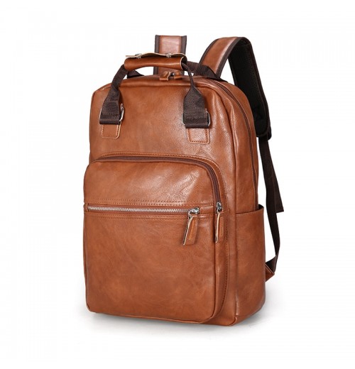 Leather Laptop Backpack 15