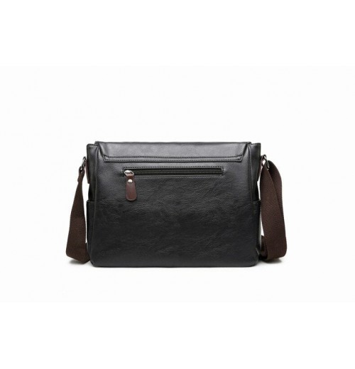 Black Leather 15 inch Laptop Bag