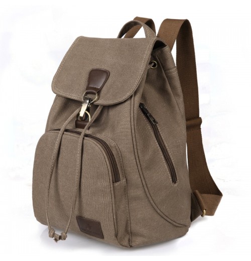 Canvas Drawstring 15.6 Backpack With Flap