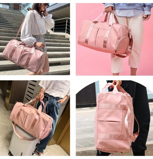 Pink Gym Bag With Shoe Compartment